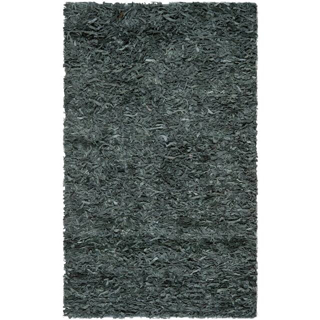 SAFAVIEH Handmade Leather Shag Carlijn Modern Decorative Rug