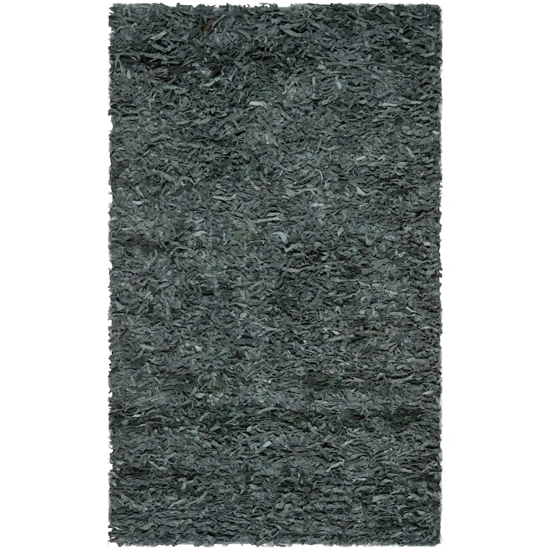 SAFAVIEH Handmade Leather Shag Doinita Modern Decorative Rug