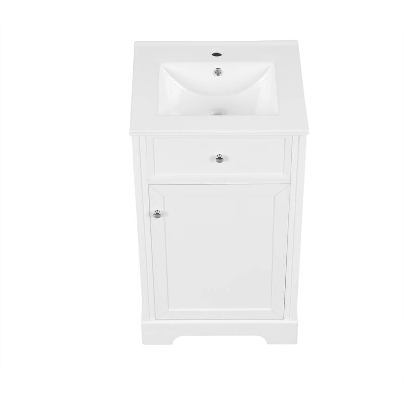 Roomfitters 20" Bathroom Vanity with Sink, Soft-Close Cabinet with Door Racks & Adjustable Shelf