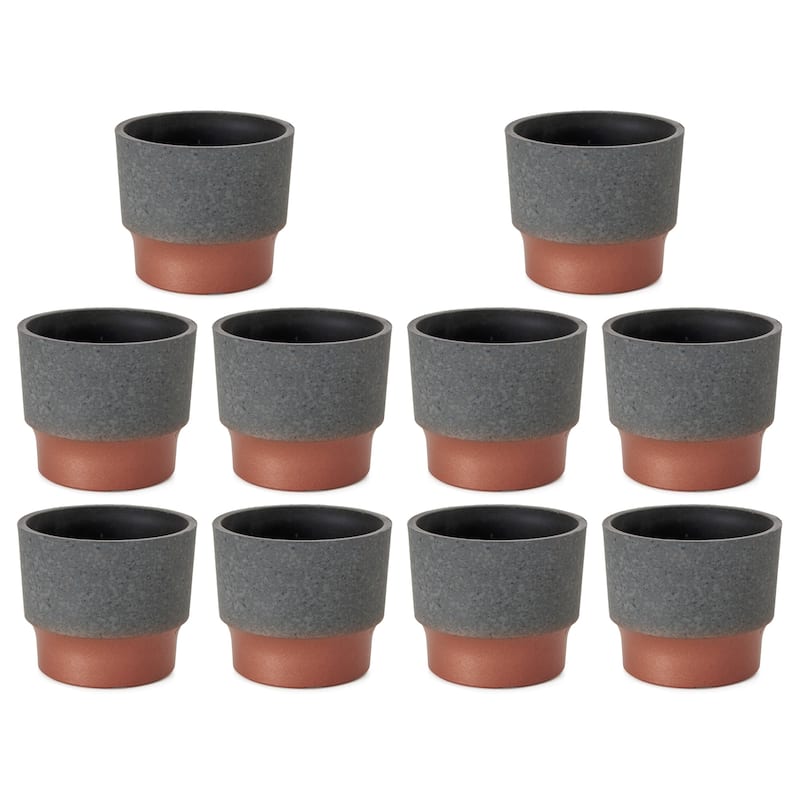 The HC Companies Sprite Succulent Planter Pot, Faux Concrete Copper (10 Pack) - 0.25
