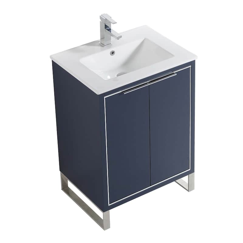Fine Fixtures Opulence Collection Bathroom Vanity with White Ceramic Sink