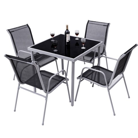 Costway 5 PCS Bistro Set Garden Set of Chairs and Table Outdoor Patio