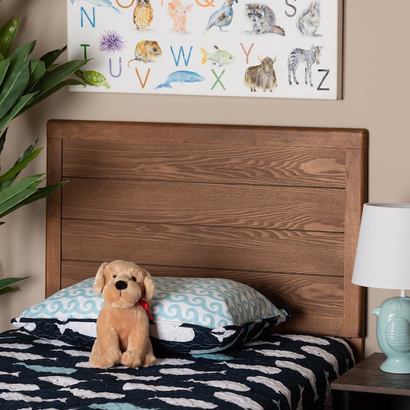 Seren Walnut Brown Finished Wood Twin Size Headboard