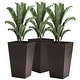 preview thumbnail 10 of 17, Outsunny Set of 3 Tall Planters, Outdoor & Indoor Flower Pot Set for Front Door, Entryway, Patio and Deck Brown