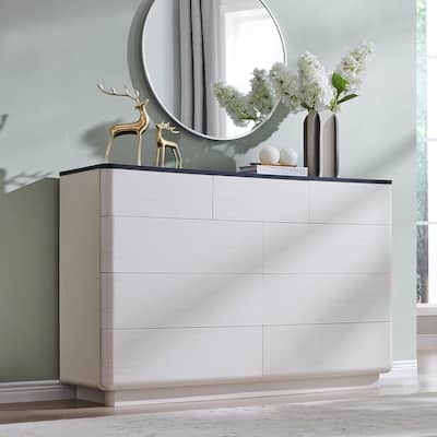 Modern 9 Drawer Dresser for Bedroom, Chest of Drawers, TV Stand