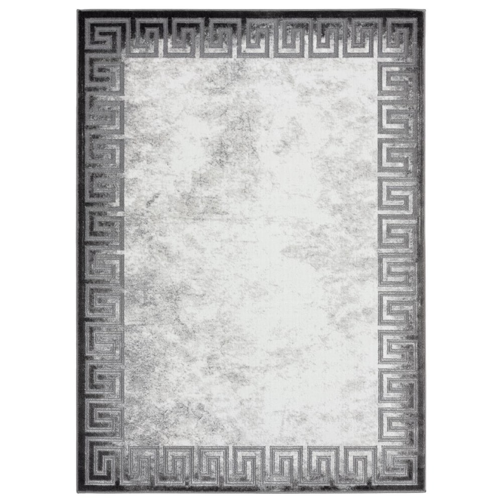 Brooklyn Collection Abstract Border Area Rug