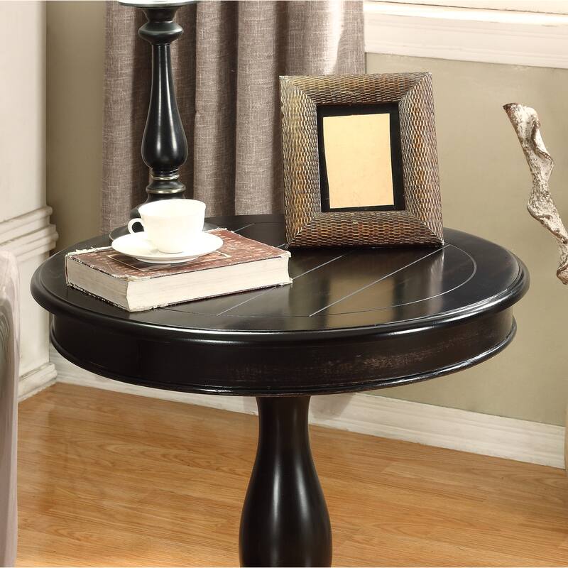 26" Traditional Wooden Side Table with Stable Base for Living Room and Bedroom
