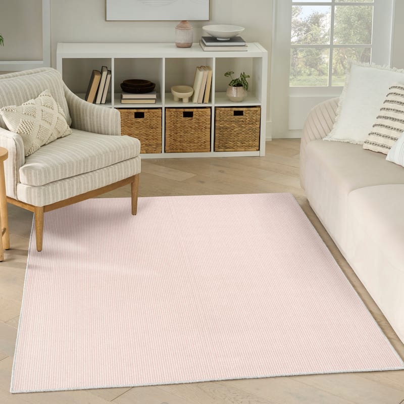 Nourison Textured Home Indoor Abstract Area Rug - 3' 11" x 5' 11" - Ivory/Rose