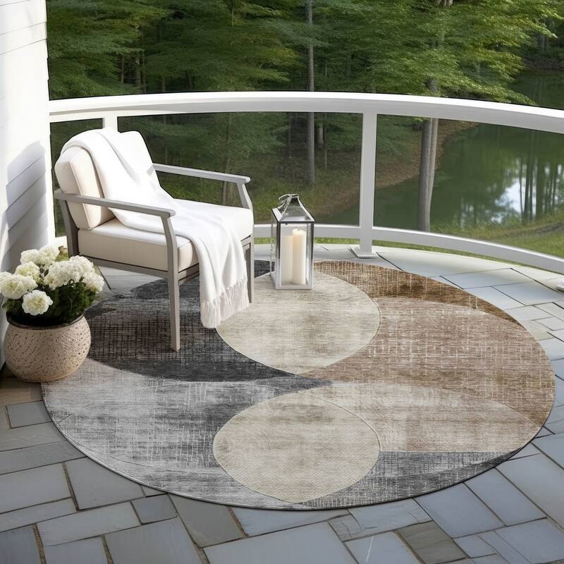 Machine Washable Indoor/ Outdoor Contemporary Deco Chantille Rug