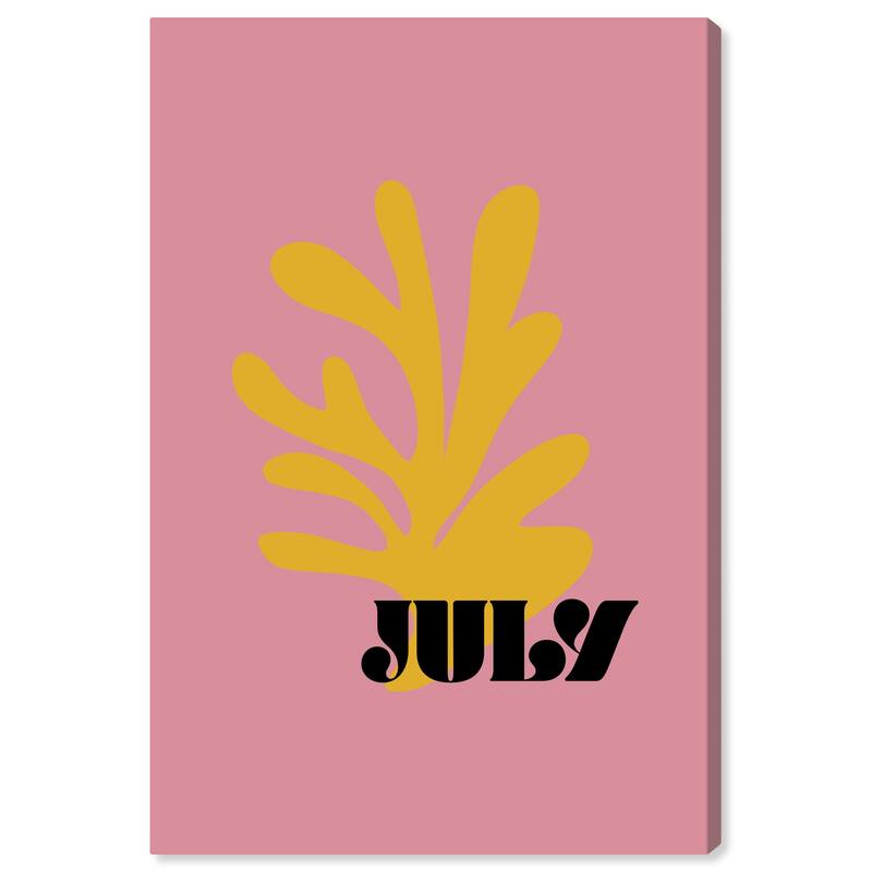 Wynwood Studio Canvas Floral and Botanical July Simple Nature Pink and Modern & Contemporary Wall Art Canvas Print - 36 x 24