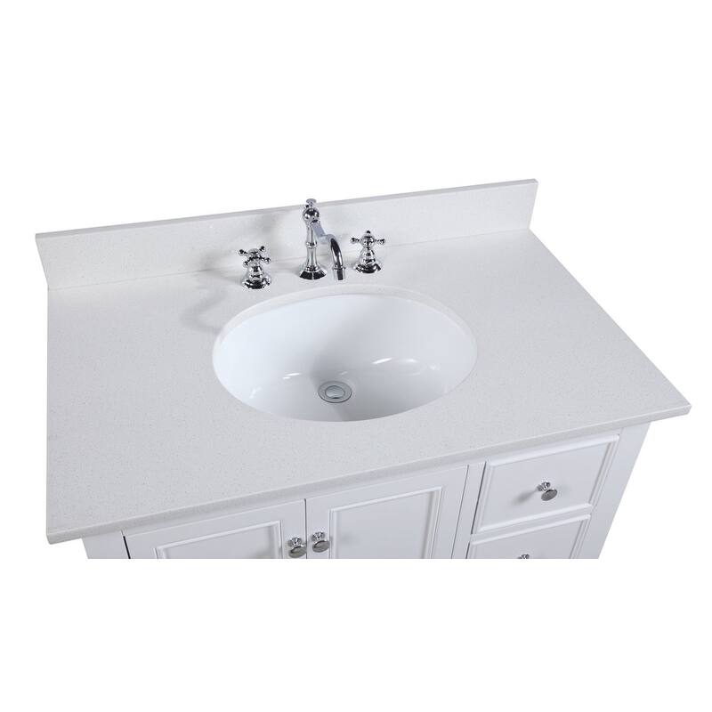 KitchenBathCollection Bella 36" Bathroom Vanity with Quartz Top