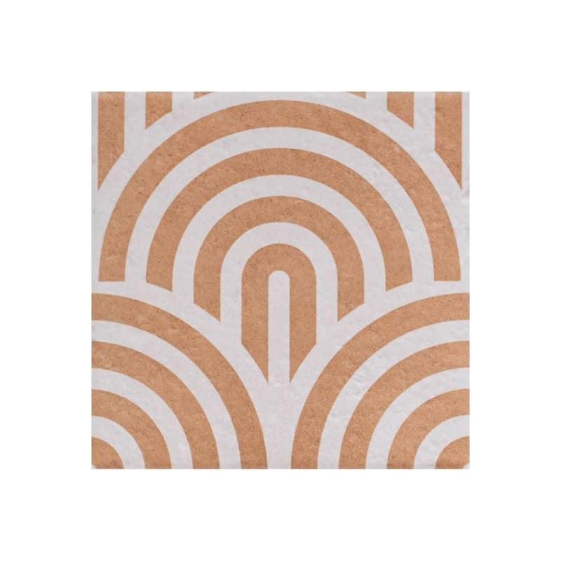 Verity Waves 8x8 Matte Porcelain Encaustic Tile - Floor, Wall, Backsplash