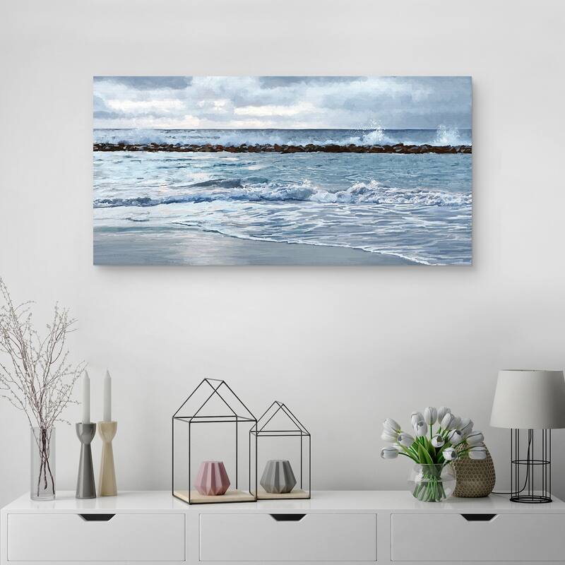 Sunrise Blues Panel Light by Studio Arts Canvas Art Print
