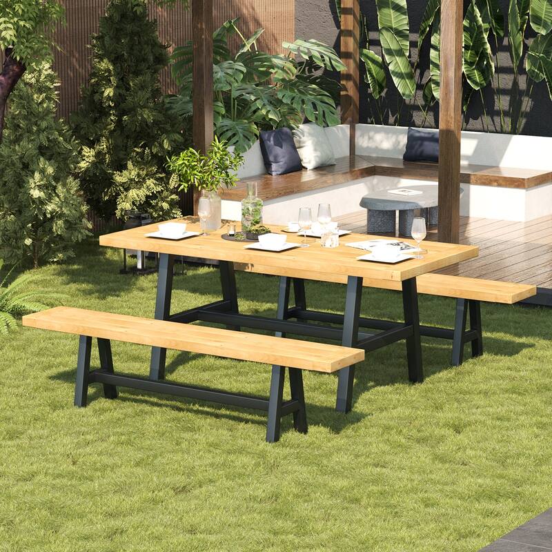 EROMMY Patio Dining Set, Premium Outdoor Rectangle Furniture for Backyard, Porch, Lawn and Garden