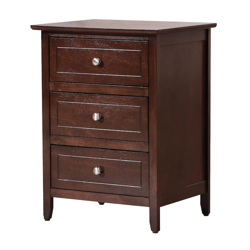 Daniel 3-drawer Transitional Wooden Nightstand - Cappuccino