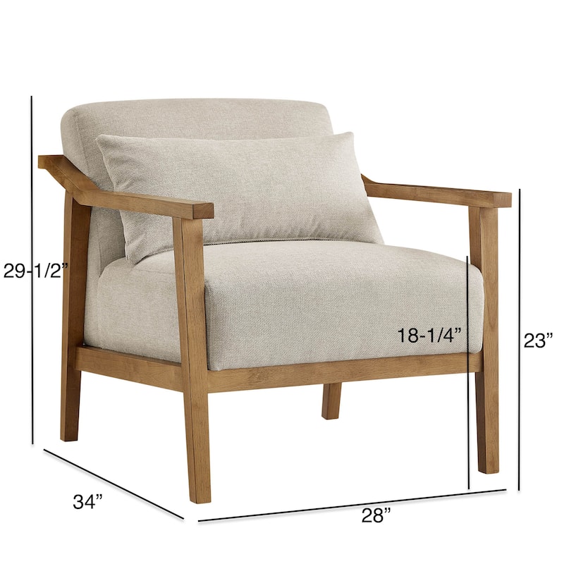 Rhyl Wood Arm Accent Chair with Lumbar Accent Pillow by Greyson Living