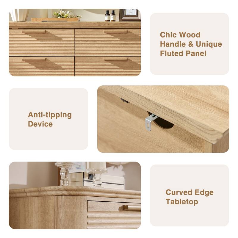 Modern 8 Drawer Dresser for Bedroom, Chest of Drawers