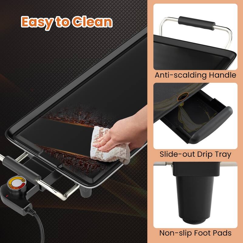 Gymax 35'' Extra Large Electric Griddle w/ Adjustable Temperature