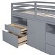 preview thumbnail 8 of 12, Space-Saving Loft Bed Kids Storage Drawers Bed Twin Bed Frame Slat Support with Safety Guardrail, Drawers, Cabinet - Grey