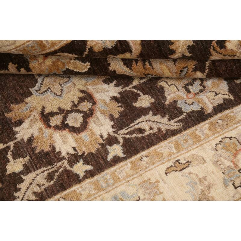 Vegetable Dye Chobi Peshawar Oriental Area Rug Handmade Wool Carpet - 4'11" x 7'3"