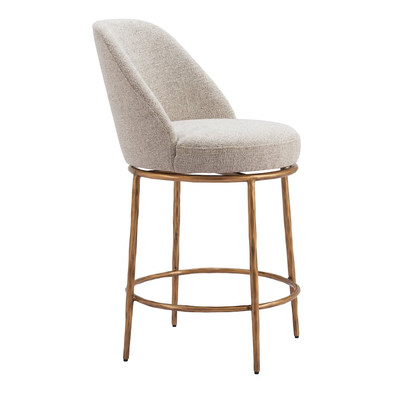 Nordhavn Swivel Counter Stool Beige & Gold