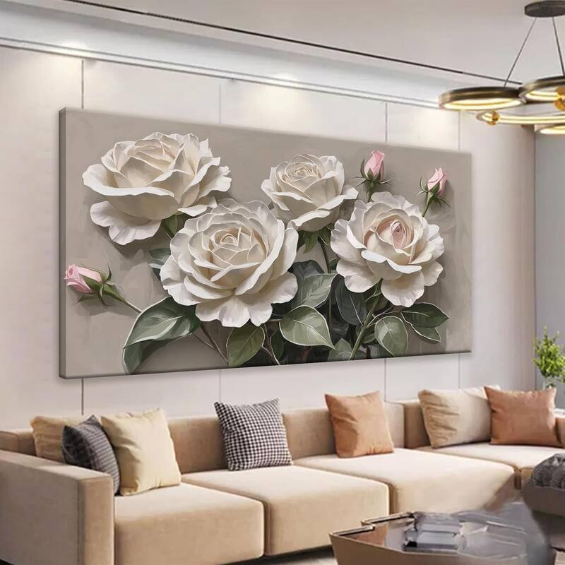 Wall Decor Pink White Floral Wall Art