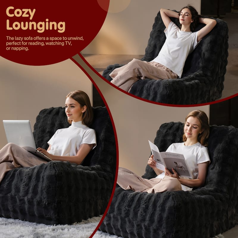 OVIOS Cloud-Like Plush Bean Bag Chair (Reinforced Pile Edition)