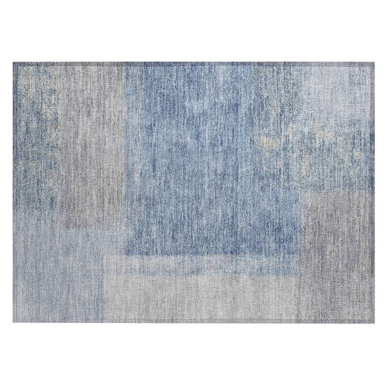 Machine Washable Indoor/ Outdoor Solid Contemporary Chantille Rug