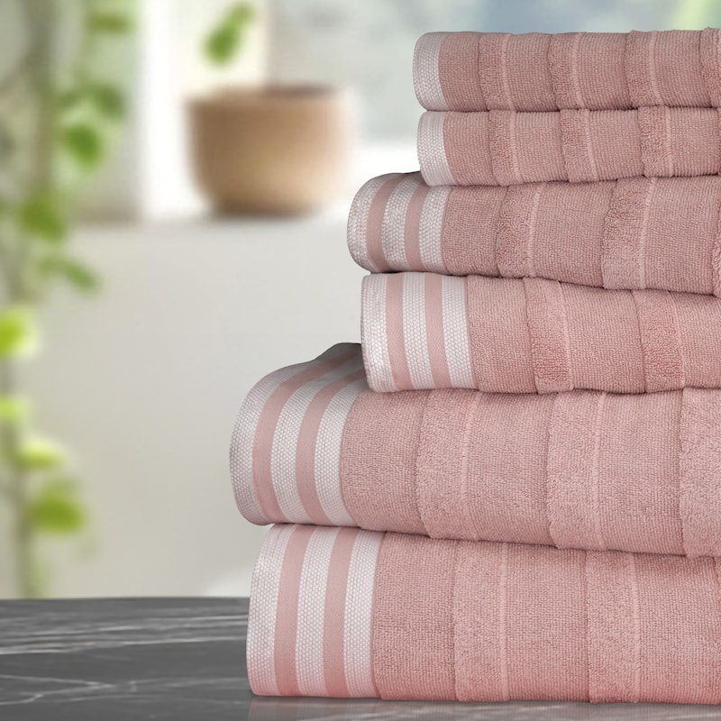 Kathy Ireland 6-Piece Jacquard Stripe Kyoto Towel Set