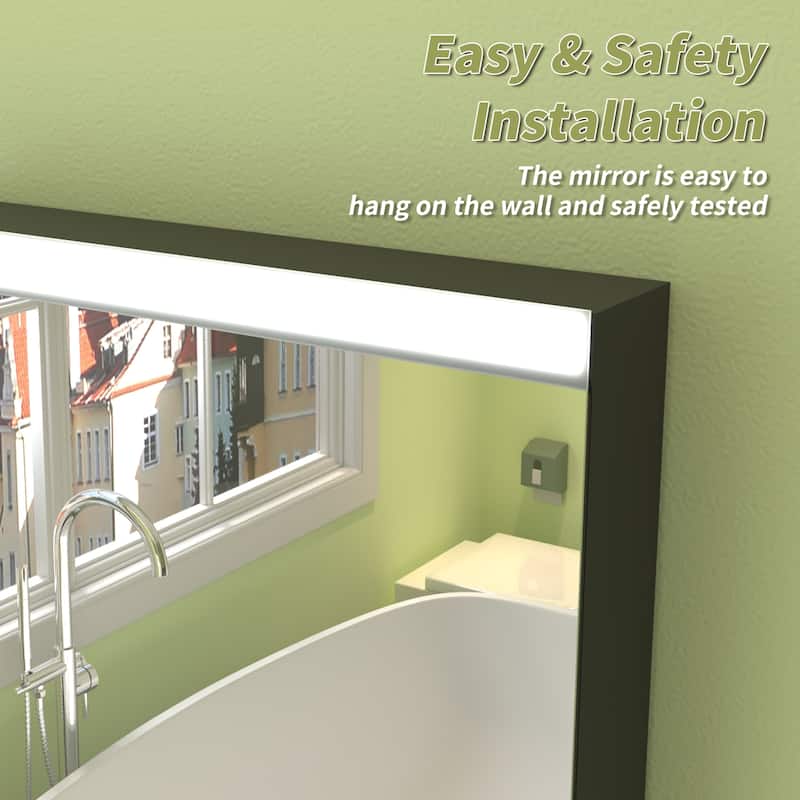 ExBrite LED Bathroom Medicine Cabinet with Mirror,Casement Door,Surface mounting only
