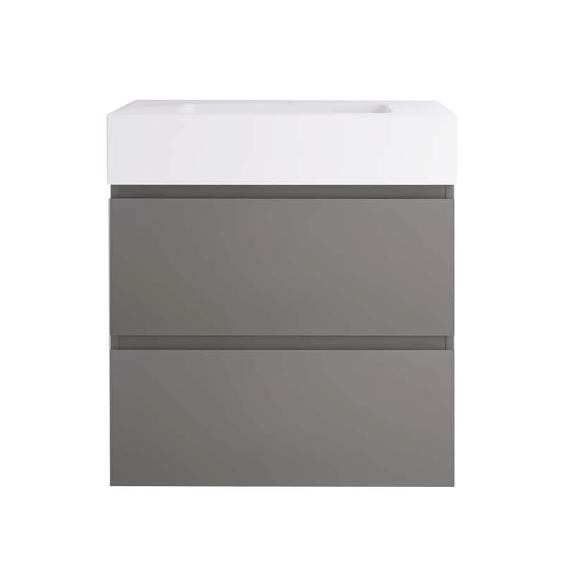 Floating Bathroom Vanity with Solid Surface Top