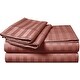 preview thumbnail 2 of 20, Luxury 500 Thread Count Egyptian Cotton Solid or Striped Sheet Set California King - Sepia Rose (Damask Stripe)