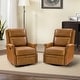 preview thumbnail 30 of 91, Echidna Transitional Genuine Leather Swivel Rocker Nursery Chair with Nailhead Trim Set of 2 by HULALA HOME CAMEL