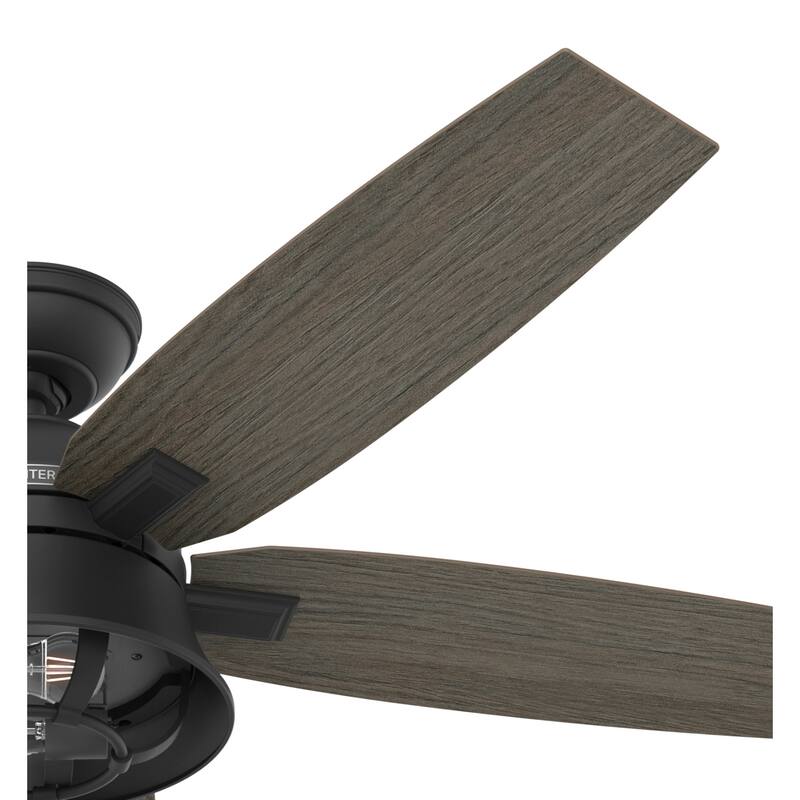 Hunter 52" Hampshire Ceiling Fan with LED Light Kit and Handheld Remote - Farmhouse - Exclusive SureSpeed!
