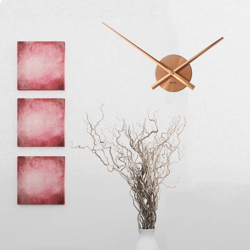 Walplus Designer Flexi Minimal Wall Clock Copper Simple Home Decor Art