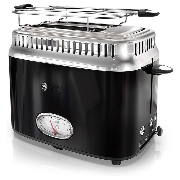 Russell Hobbs Old School 2 Slice Toaster in Black Overstock 32434613