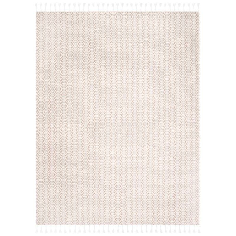 SAFAVIEH Handmade Natura Sejla Transitional Geometric Beige Wool Rug