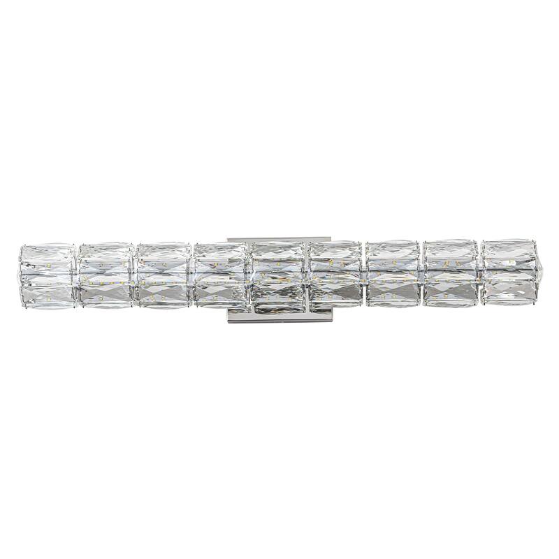Hexagonal Crystal Cylinder LED Wall Sconce Dimmable Vanity Light