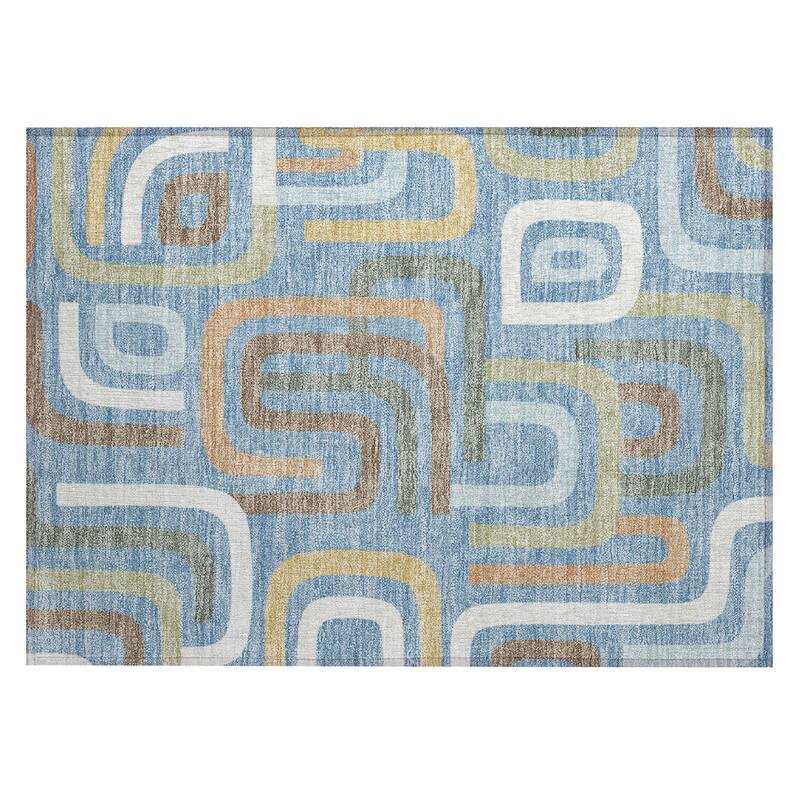 Machine Washable Indoor/ Outdoor Modern Penner Chantille Rug
