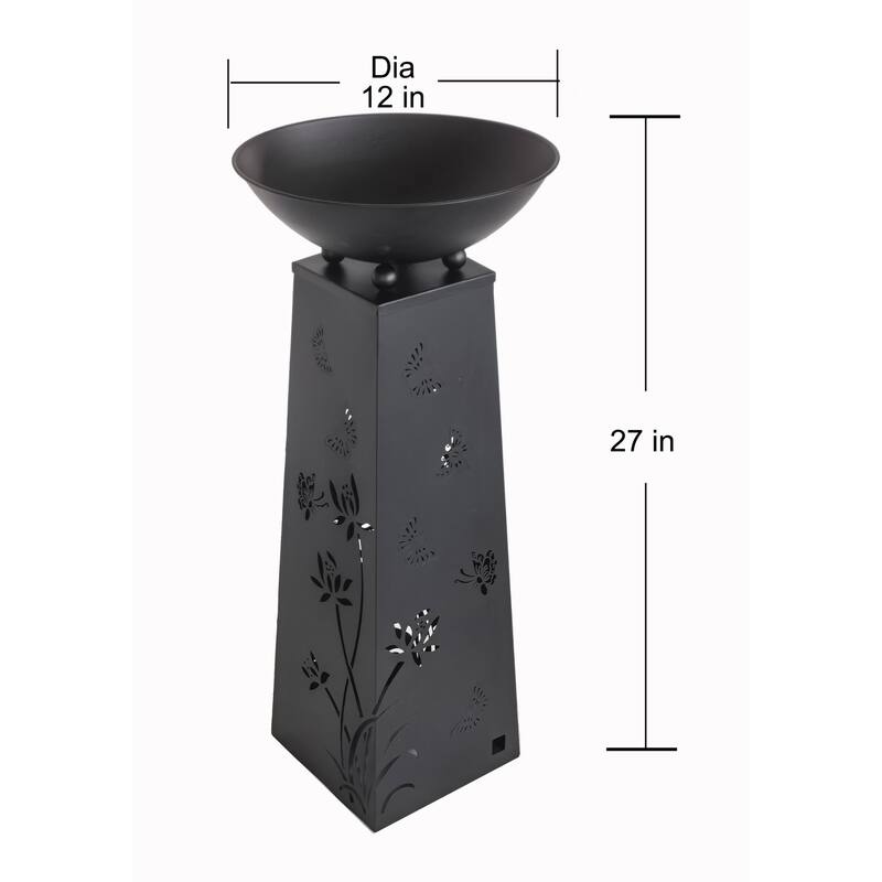 LED Solar Powered Metal Butterfly Planter Holder - 27"