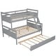 preview thumbnail 6 of 18, Twin over Full Bunk Bed with Ladder, Twin Trundle, Safety Guardrail, Solid Pine Wood and MDF Frame, Space-Saving Design, Grey