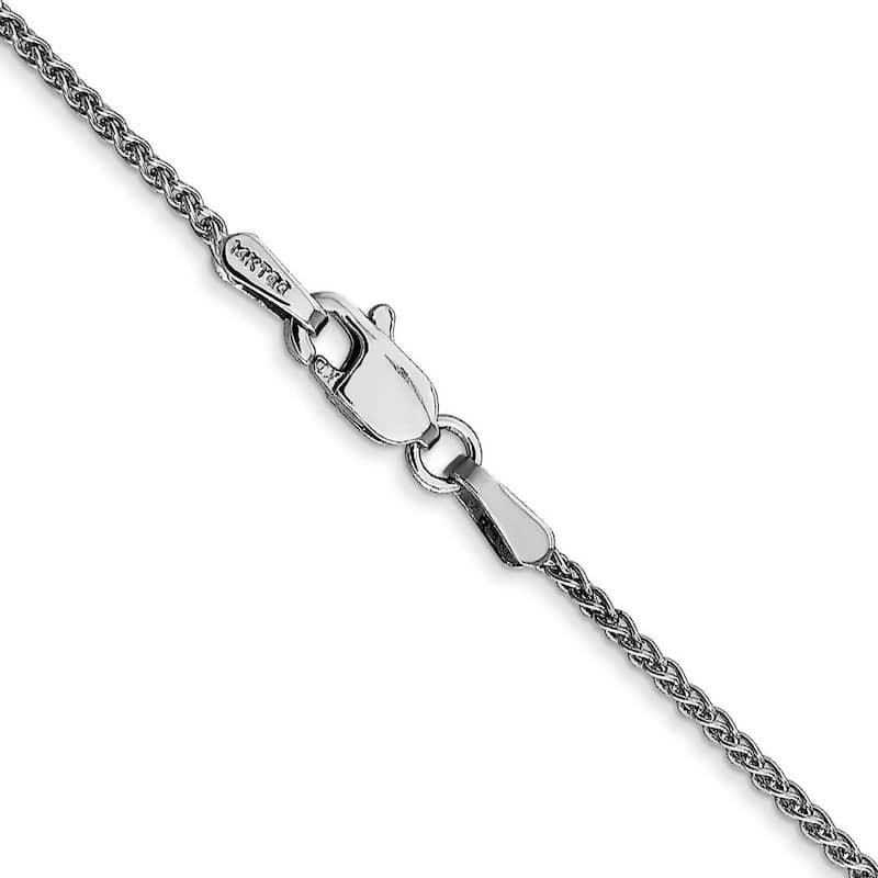 Curata Women's 14k White Gold 1.25mm Spiga Chain Anklet- 10 Inch