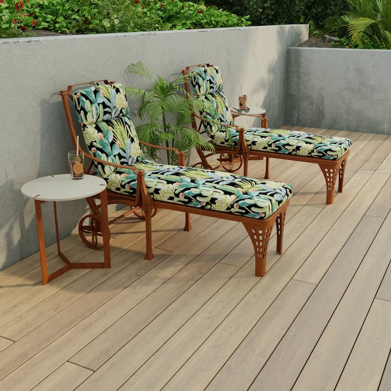 72" x 22" Outdoor Chaise Lounge Cushion with Ties and Loop - 72'' L x 22'' W x 3.5'' H