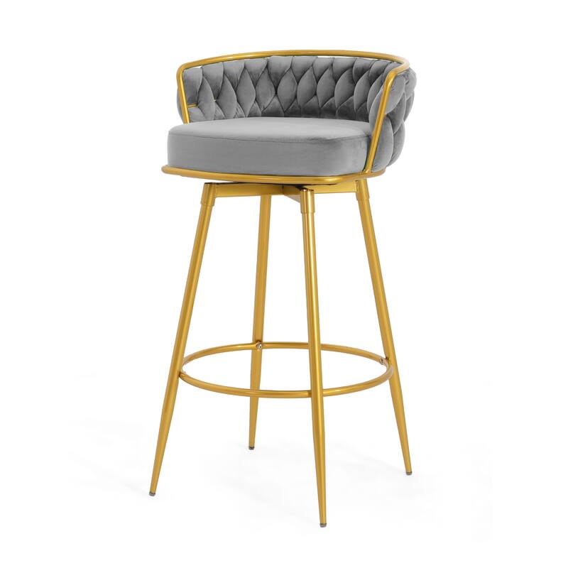 Upholstered Swivel Counter Height Bar Stools Dining Chairs Set of 2