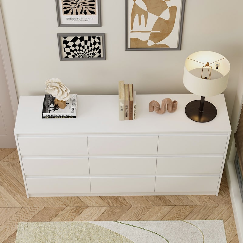 9 Drawer Dresser White Dresser Chest Drawer Storage Organizer Cabinet