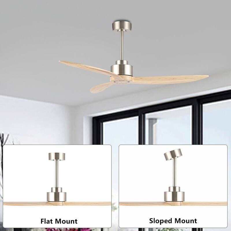 WINGBO 52" and 64" 3-Blades Indoor Celiing Fan without Light, DC Motor