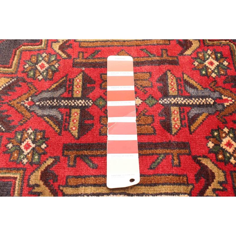 ECARPETGALLERY Hand-knotted Teimani Red Wool Rug - 2'9 x 6'5