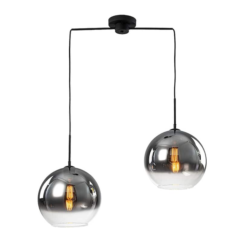 Minimalist Modern 2-Light Hand-blown Gradient Mirror Glass Pendant - 32.3 in