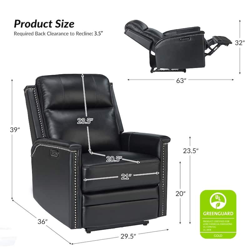 Salvador Transitional Electric Recliner set of 2 with Special Arms by HULALA HOME