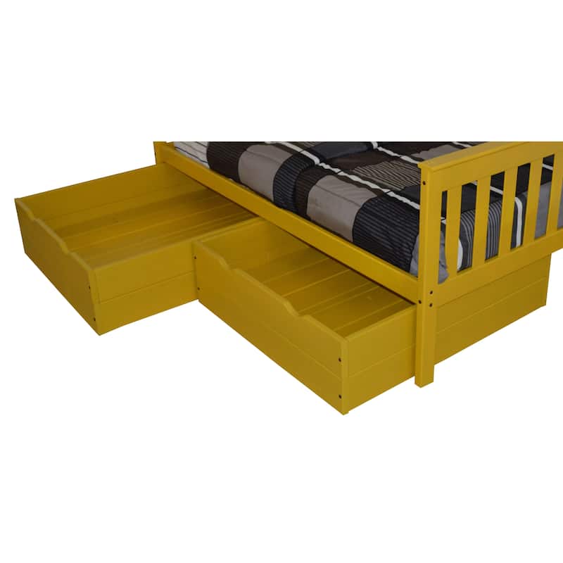 Pine 2 Piece Full Drawers - Canary Yellow